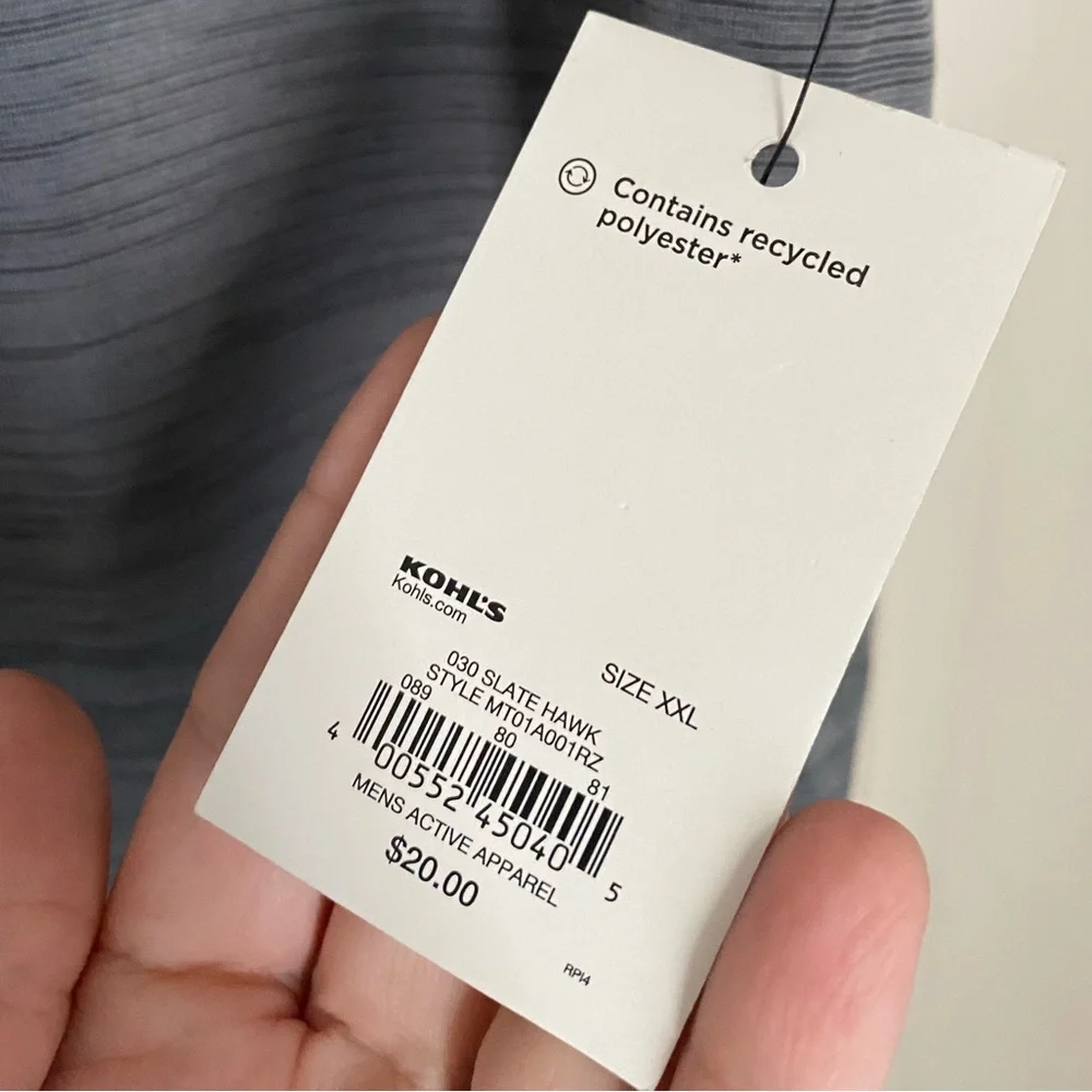 Tek Gear Gray Dry Tek Short Sleeve Tee | Size XXL NWT - Picture 4 of 5